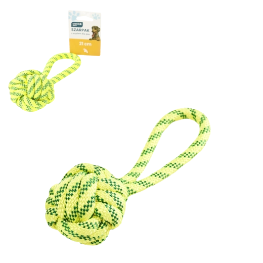 Gevlochten trekspeelgoed voor honden met twee knopen 21 cm