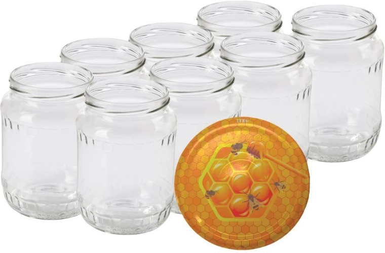 Canning Jars 720 ml TWIST 82 with HONEY lids, 8 pcs