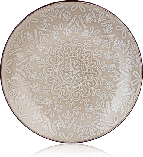 Shape Dessert Plate 21.3 cm ceramic cream with embossed pattern