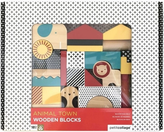 Petit Collage Wooden Animal Blocks (26 pcs)