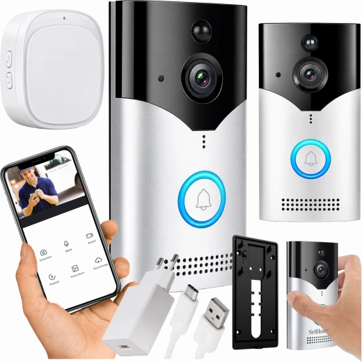 Intelligente kabellose Video-Türklingel mit Kamera und WLAN (PIR) – 1 Stück