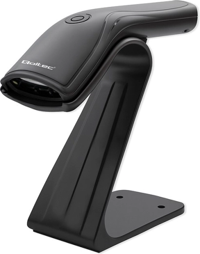 Qoltec 1D Laser Barcode Scanner with USB Stand