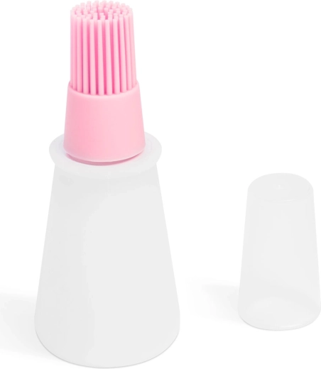 Pinceau en silicone pour huile avec réservoir de 60 ml, rose