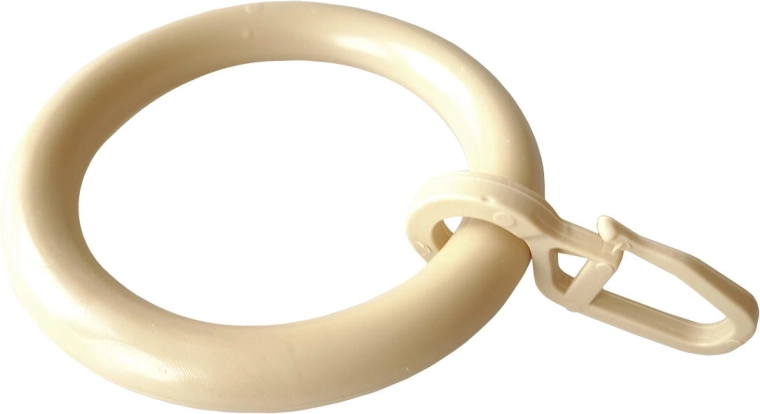 Anneaux pour rideaux avec crochet, beige (10 pcs)