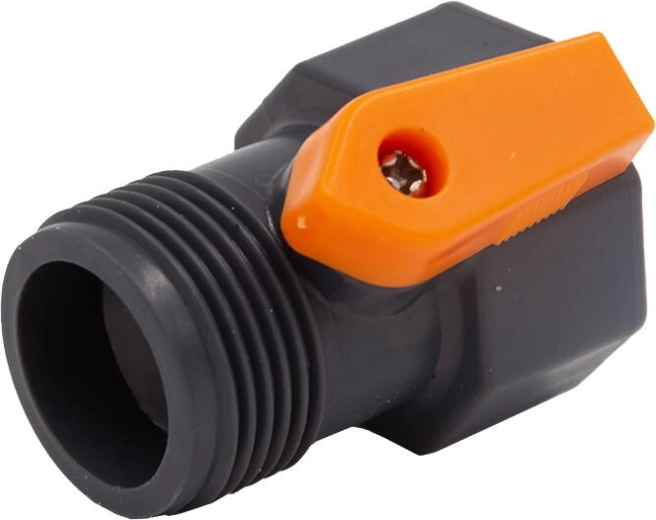 Garden adapter with valve 3/4" – female and male thread