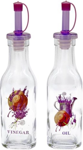 Glasflaschen für Öl und Essig TORO 180 ml – Lavendel, 2 Stk.