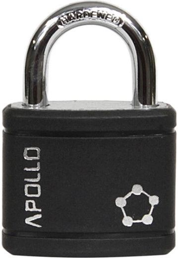 APOLLO 35 Padlock, black, 3 keys