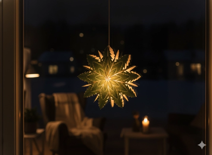 Étoile en papier à deux couches 50 cm verte