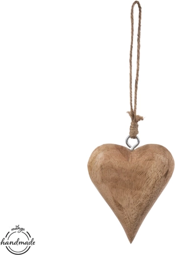 Small hanging mango wood heart