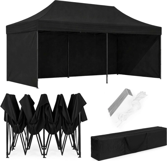 Automatische opvouwbare tuin partytent 3×6 m, zwart, MultiGarden