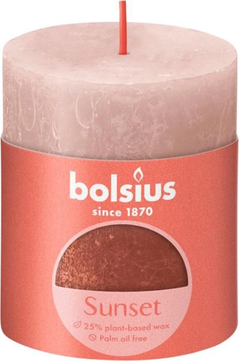 Bougie rustique 80 × 68 mm rose/ambre