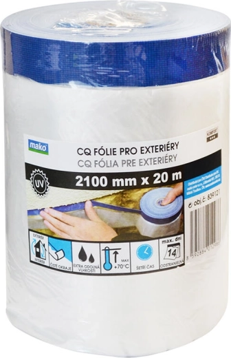 Ruban de masquage extérieur avec film de protection 210 × 20 m, auto-adhésif