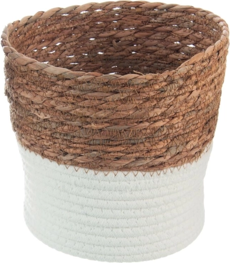 Panier de rangement moyen en feuilles de maïs 20 × 20 × 18 cm