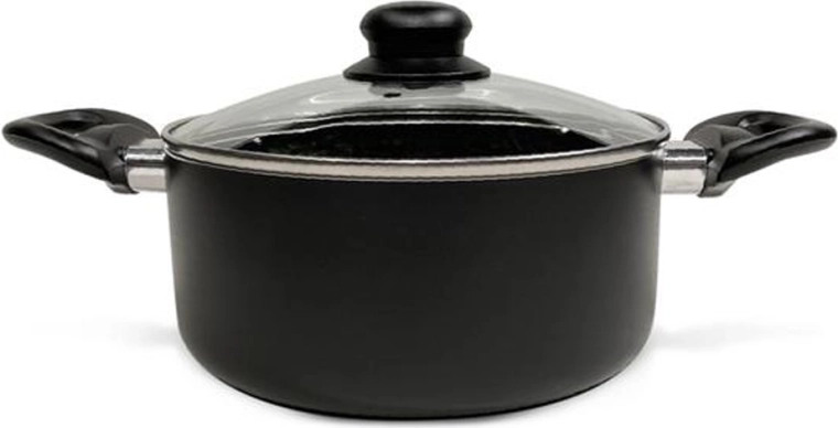 Kookpan met glazen deksel Kitchisimo Nero 20 cm, 2,5 l