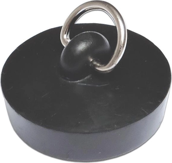 Rubber drain plug 46 mm with half-ring, black