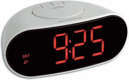 Digitale radiogestuurde wekker TFA met verlichte cijfers, wit