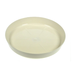 Plastic plant pot saucer, cream, 14.5 cm