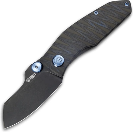Kubey Monsterdog Titanium Blackwash pocket knife 7.5 cm with titanium handle Tiger Stripes