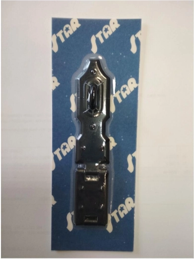 Haspe articulée 140 mm noire