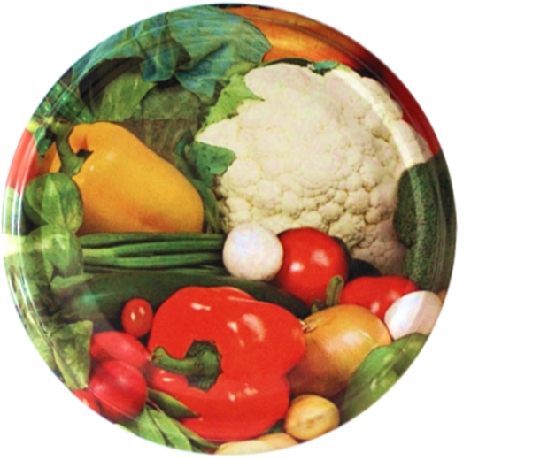 Canning lids fi 82 with cauliflower vegetable motif, 100 pcs