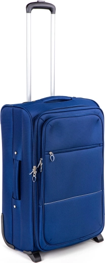 Valise de voyage textile 64 l à deux roues, bleue