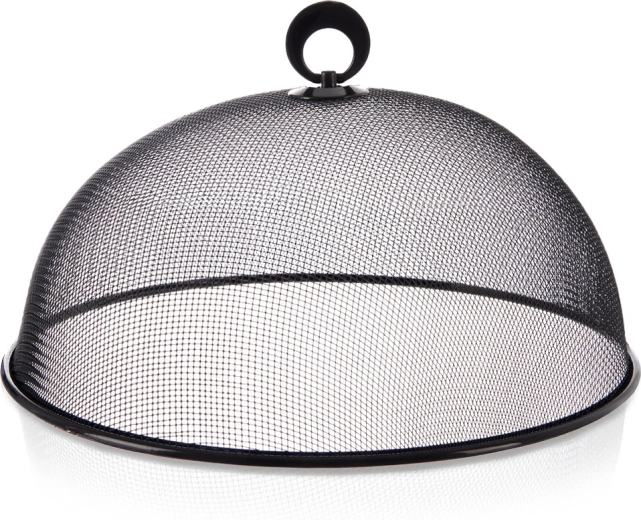 Lebensmittelabdeckung aus Metallgewebe, schwarz, 30 cm