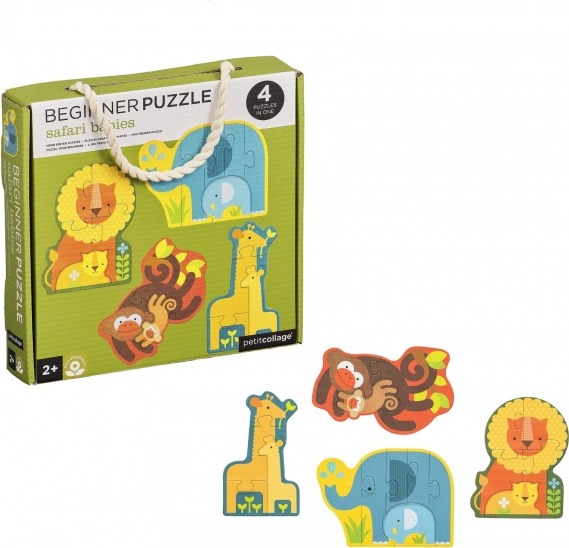 Petit Collage Premier Puzzle Bébés Safari