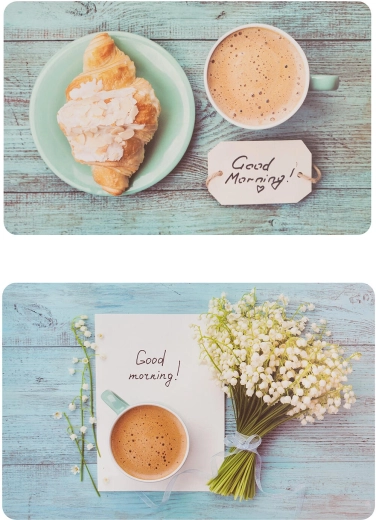 Kunststof placemat Good Morning 43 × 28 cm, mix van designs