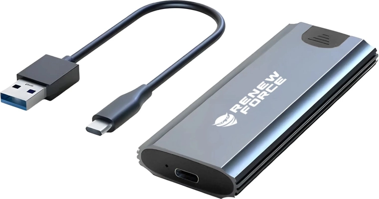 Boîtier externe en aluminium RENEW FORCE pour SSD M.2 SATA III et NVMe