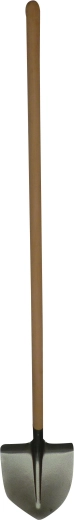 Hartvormige schop met hamerslaglak en houten steel 130 cm