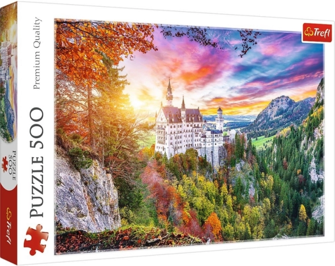 Puzzel 500 stukjes – uitzicht op kasteel Neuschwanstein, Duitsland TREFL