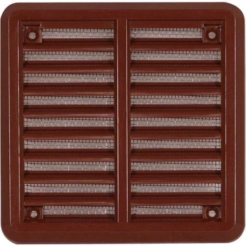 Ventilation grille with mesh 150 × 150 mm brown