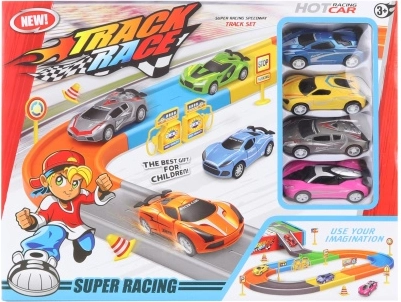 Racing track – play set with pull-back cars
