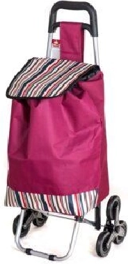 Sac de courses Brilanz sur roulettes Carrie, rayures