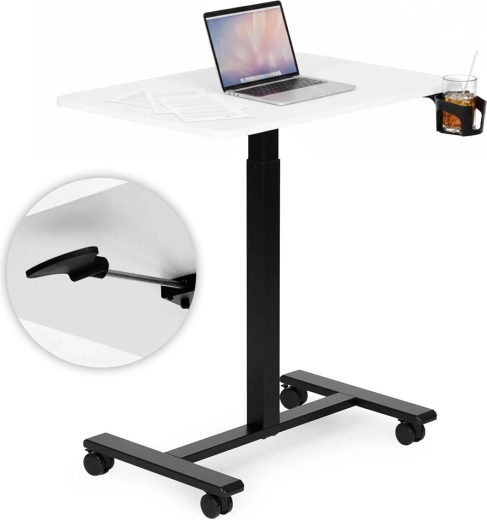 Table mobile réglable en hauteur pour ordinateur portable ModernHome 70 × 48 cm blanche