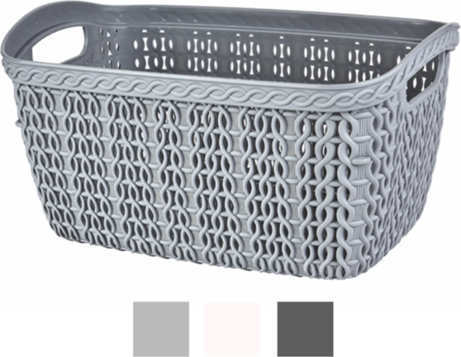 Rectangular storage basket Knit 20 l, black