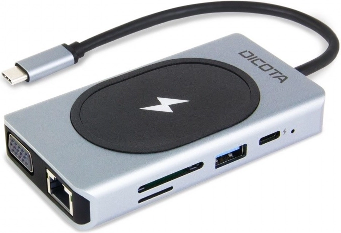 DICOTA USB‑C 10-in-1 hub with wireless charging, 4K and 100 W PD