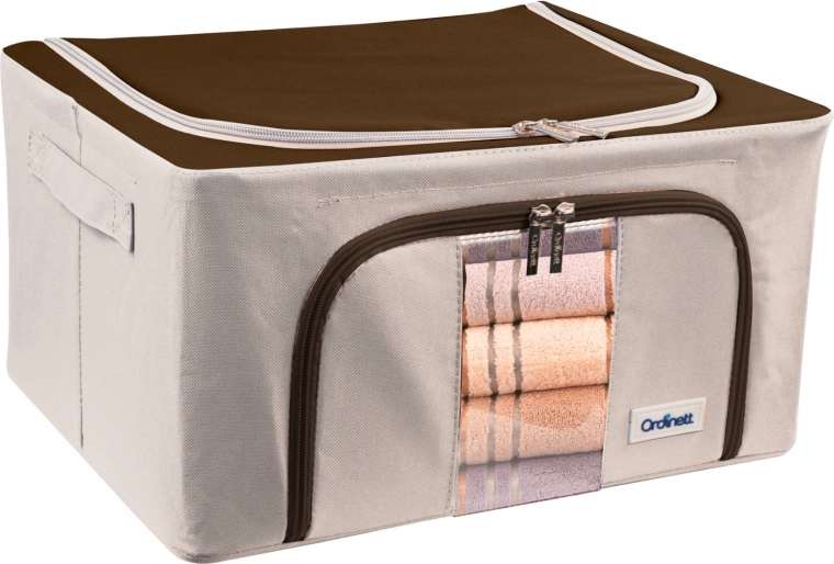 Textile storage box with window and lid 24 l