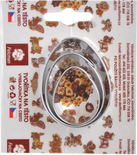 Set uitstekers voor paaskoekjes – eieren, 3 stuks