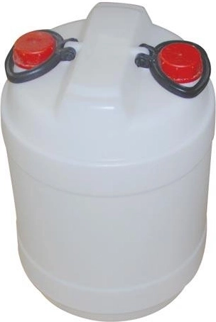Kunststof vat 40 l met dubbele hals, wit