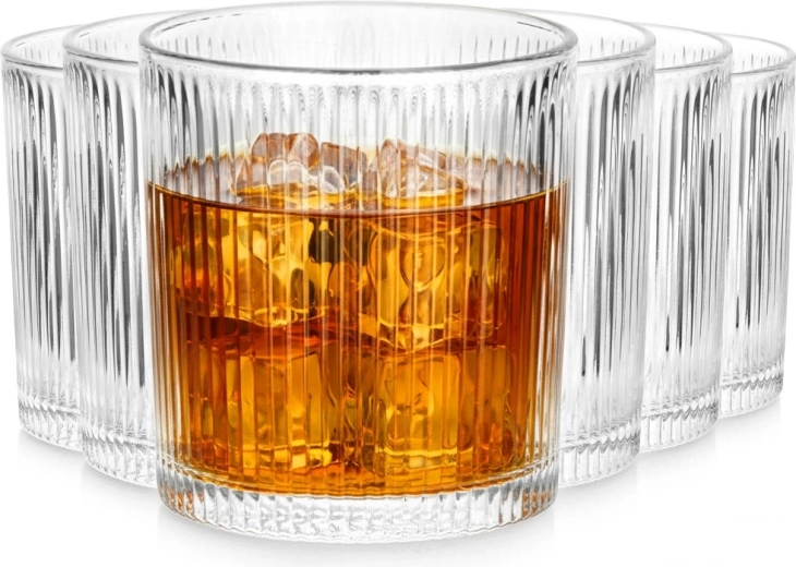 Verres striés 310 ml, lot de 6 Vilde