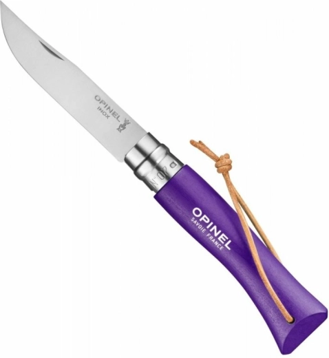 Couteau de poche OPINEL N°07 Trekking violet, bois de hêtre, 8 cm