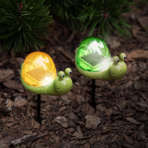 Solar LED-priklicht in de vorm van een slak - 1 stuk