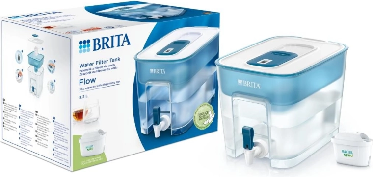 Distributeur d’eau filtrée BRITA Flow 8,2 l + cartouche Maxtra Pro