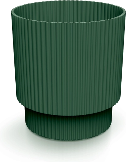 Cache-pot en plastique Milly 19,5 cm vert foncé