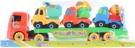 Schroefbare vrachtwagen met bouwvoertuigen