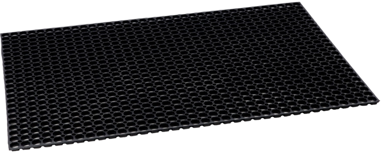 Tapis en caoutchouc alvéolé 100 × 150 cm, noir