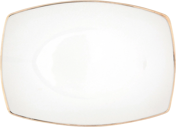 MariaPaula Moderna Assiette de service carrée bord doré 24 cm