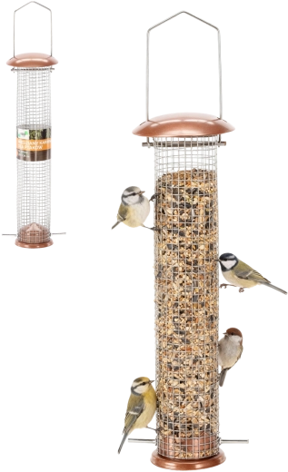 Mangeoire en cuivre pour oiseaux – tube 9 × 39 cm