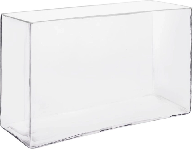 Clear glass vase 24.5 × 8 × 15.5 cm